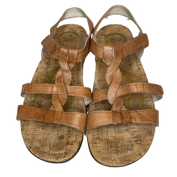 Abeo Shoes - Abeo Bea Braid Neutral Sandals Slingback Tan Leather Women's Size 9.5 N